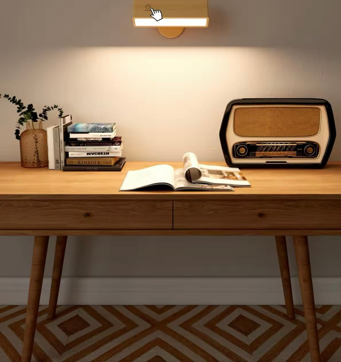 Nordisk trälampa med magnet