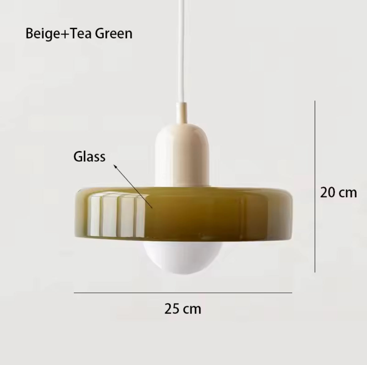 Bauhaus inspirerad taklampa i glas