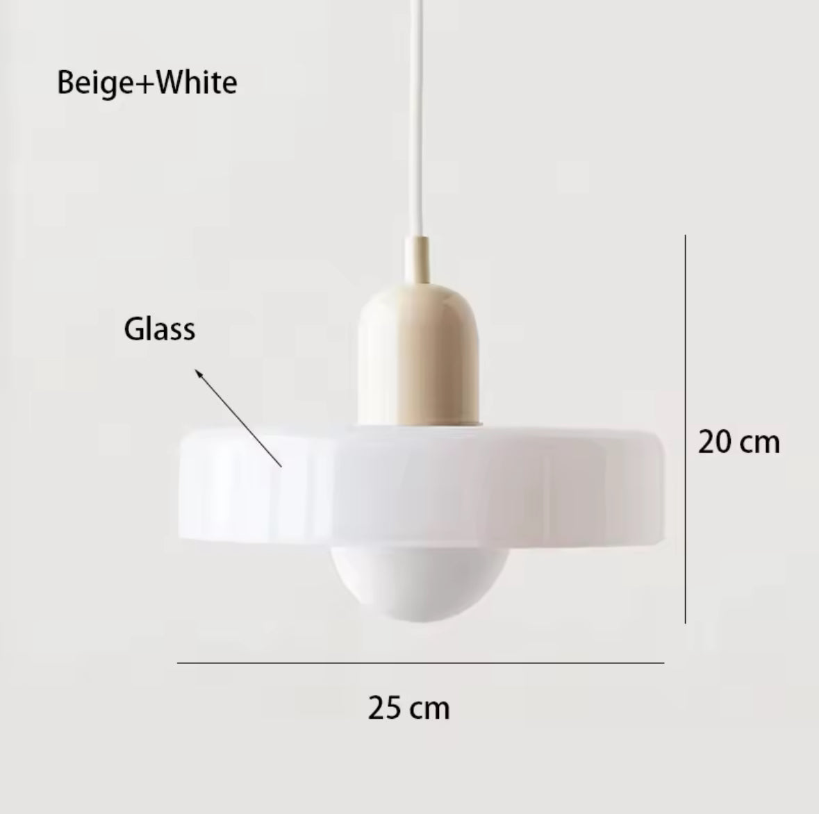 Bauhaus inspirerad taklampa i glas