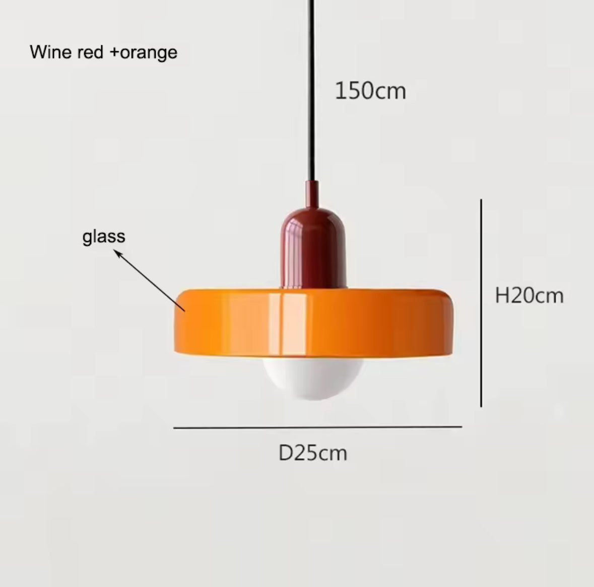 Bauhaus inspirerad taklampa i glas