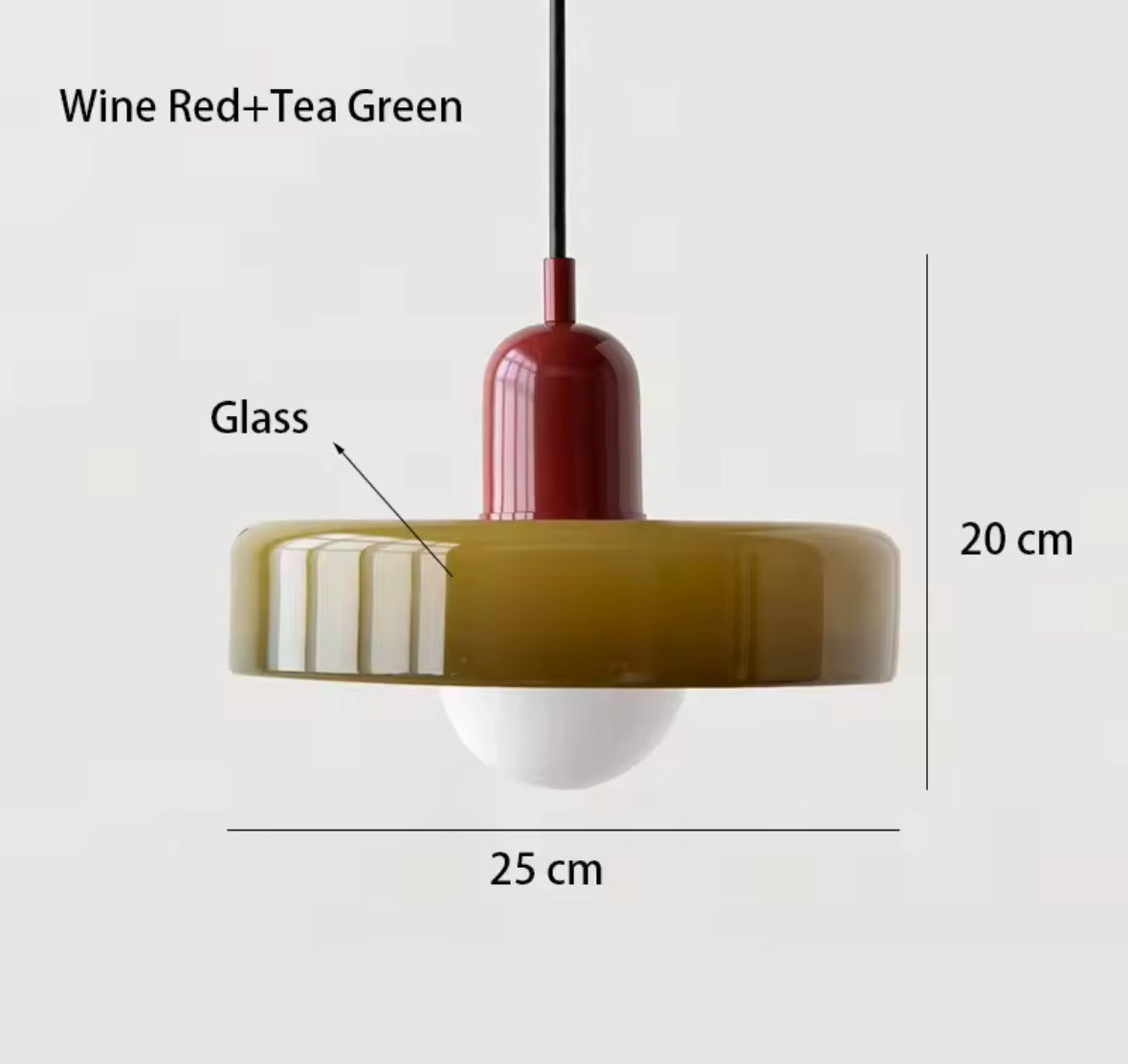 Bauhaus inspirerad taklampa i glas
