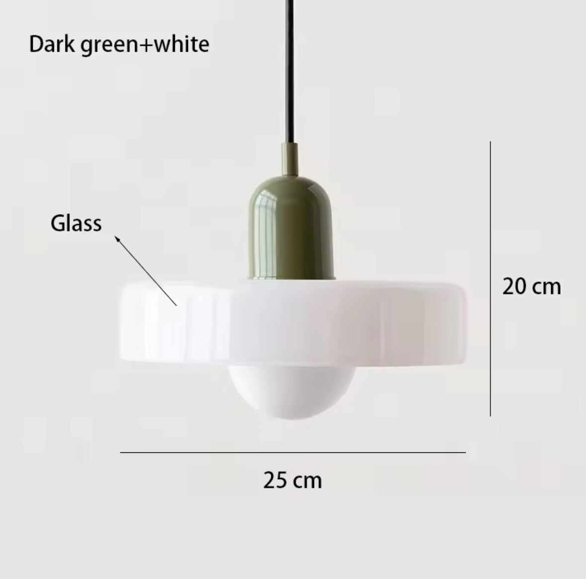Bauhaus inspirerad taklampa i glas