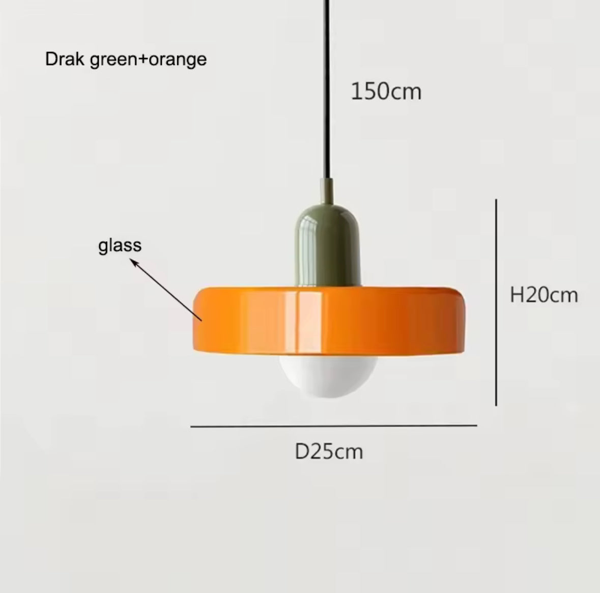 Bauhaus inspirerad taklampa i glas