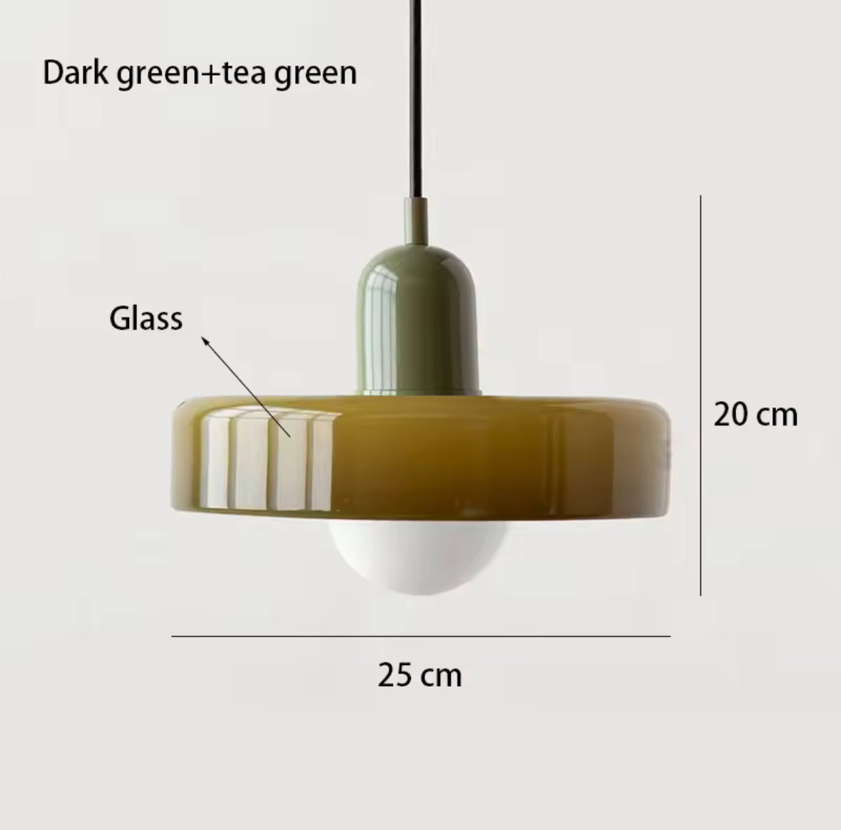 Bauhaus inspirerad taklampa i glas